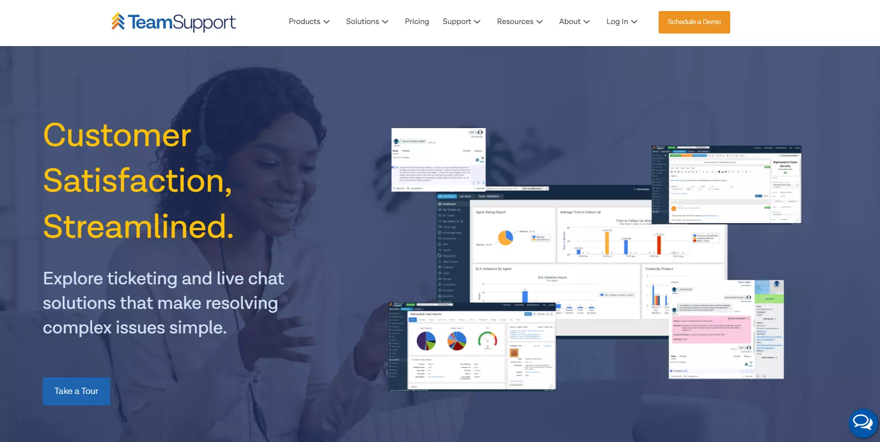 Página de inicio de TeamSupport, una alternativa a Help Scout para software de help desk