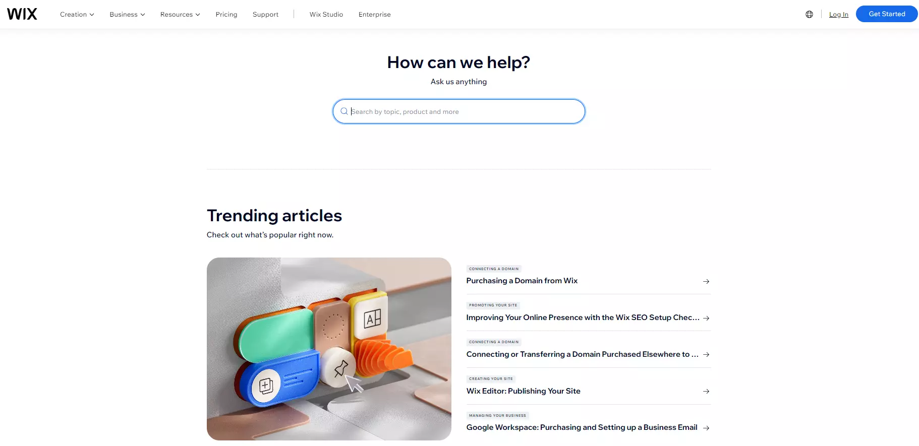 Base de conocimiento de Wix