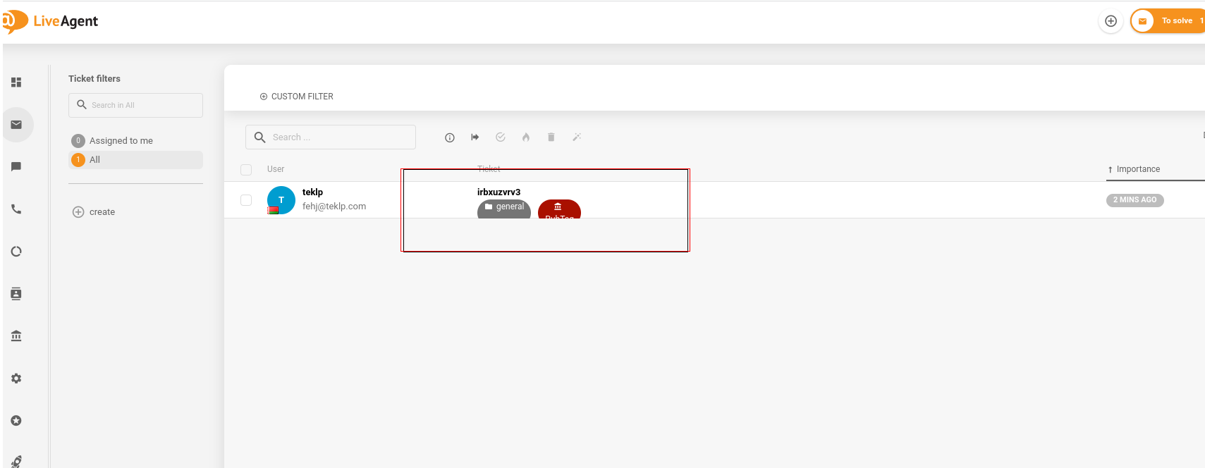 Diseño roto de etiquetas en LiveAgent