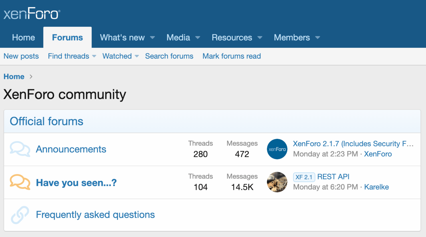 Software de plataforma comunitaria XenForo