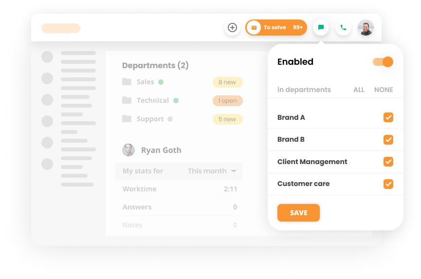 Ejemplo de distribución de chat