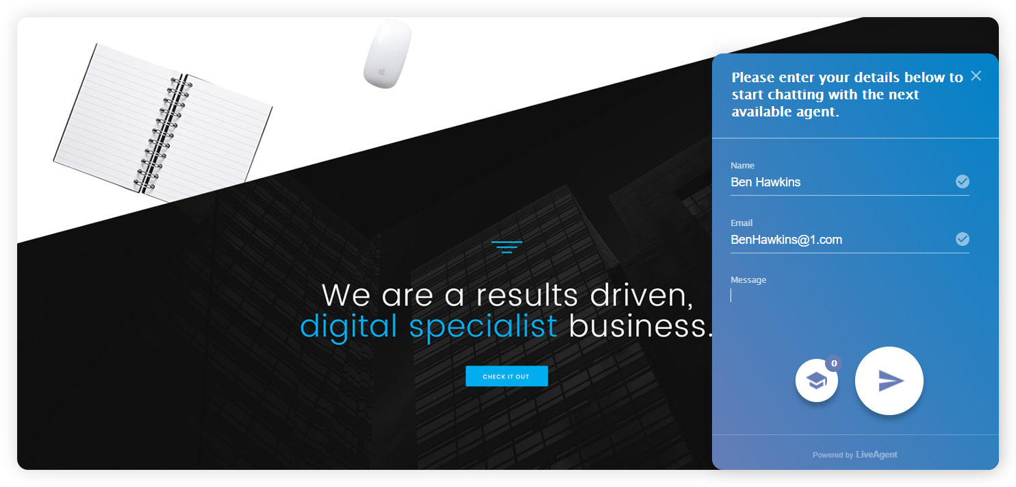 Ejemplo de un formulario de contacto empresarial