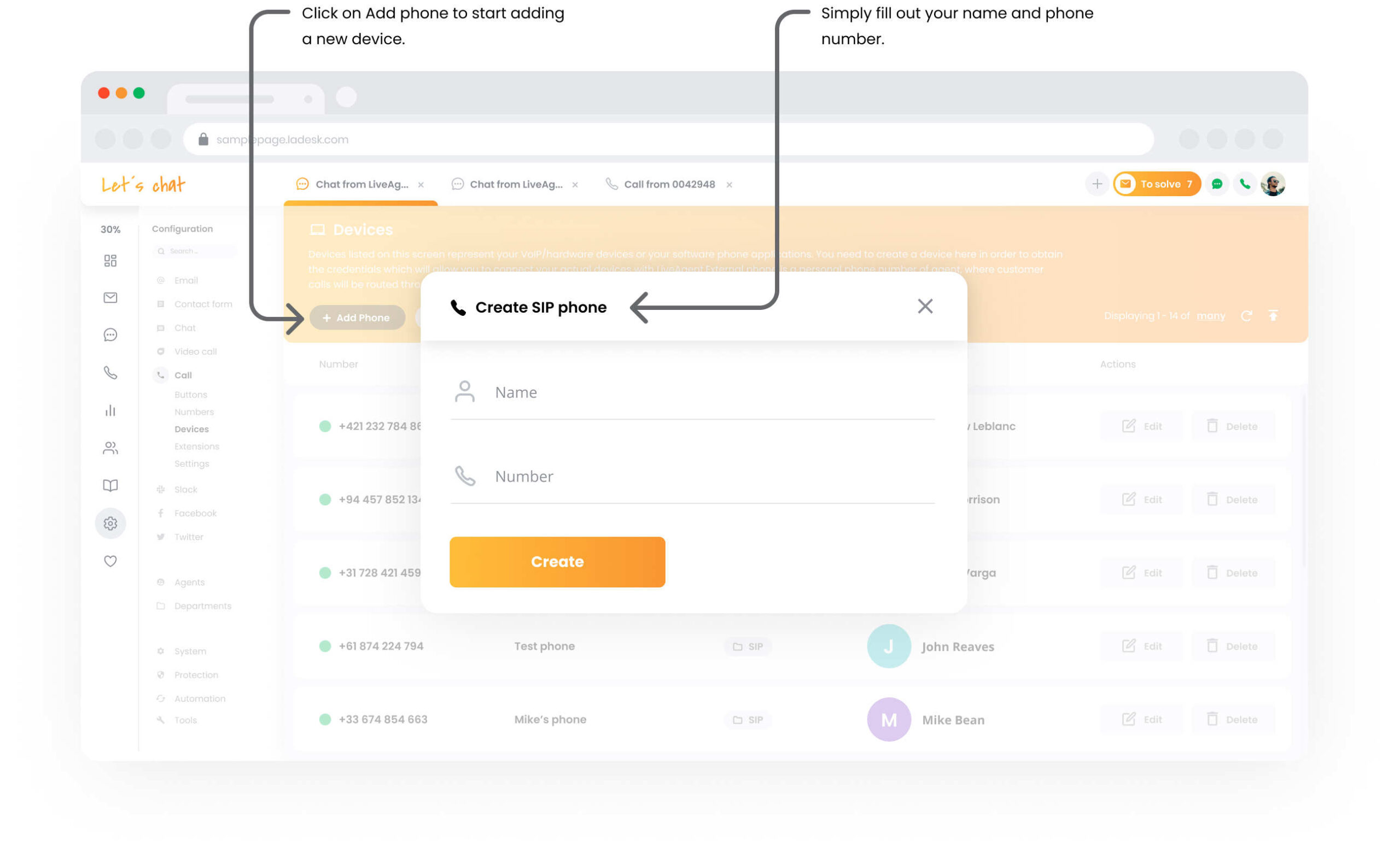 Dispositivos de Llamada