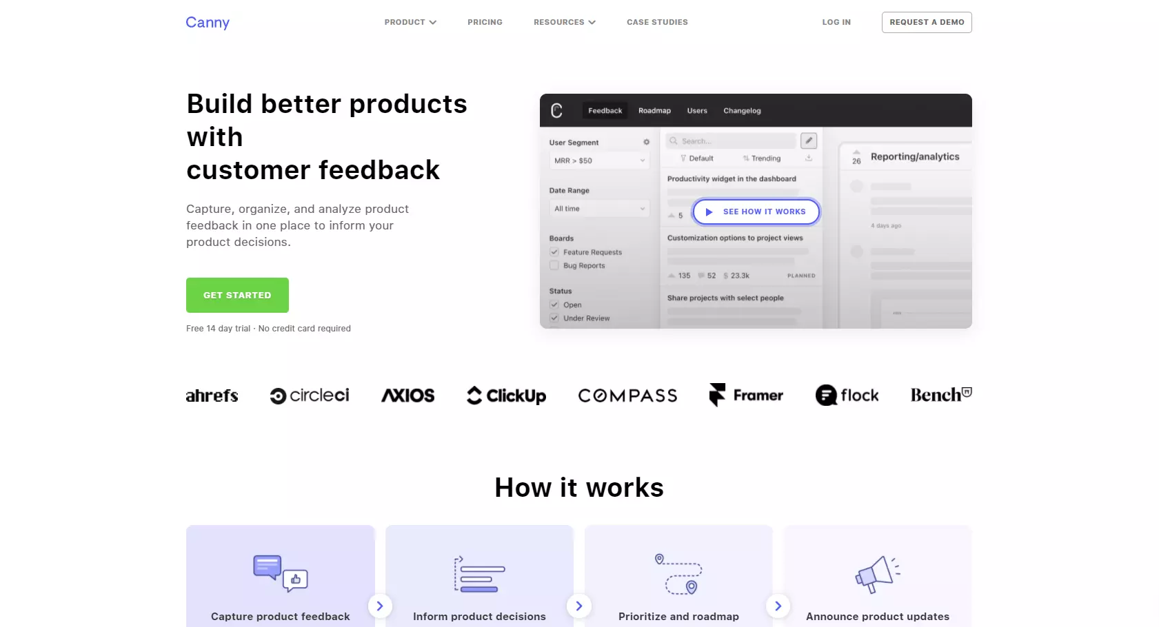 Página de inicio de Canny