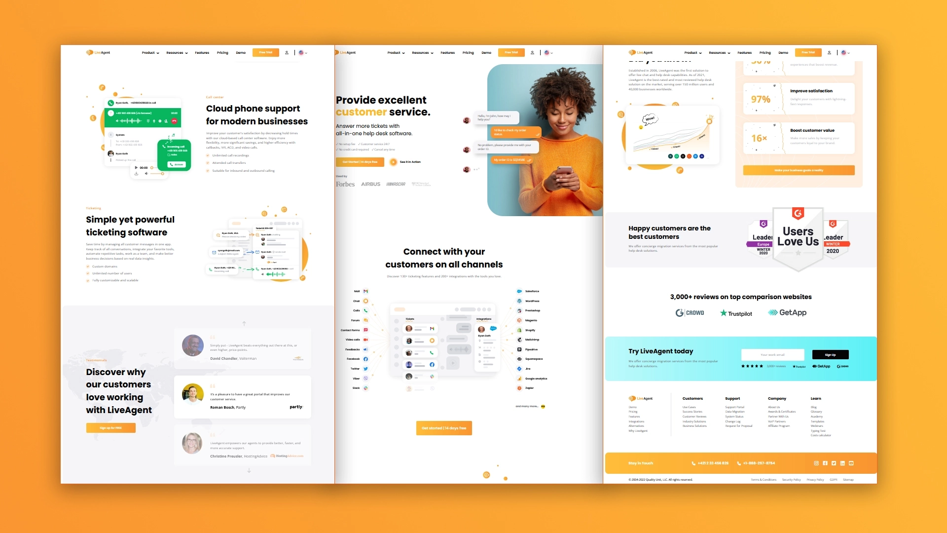 Página de inicio de LiveAgent