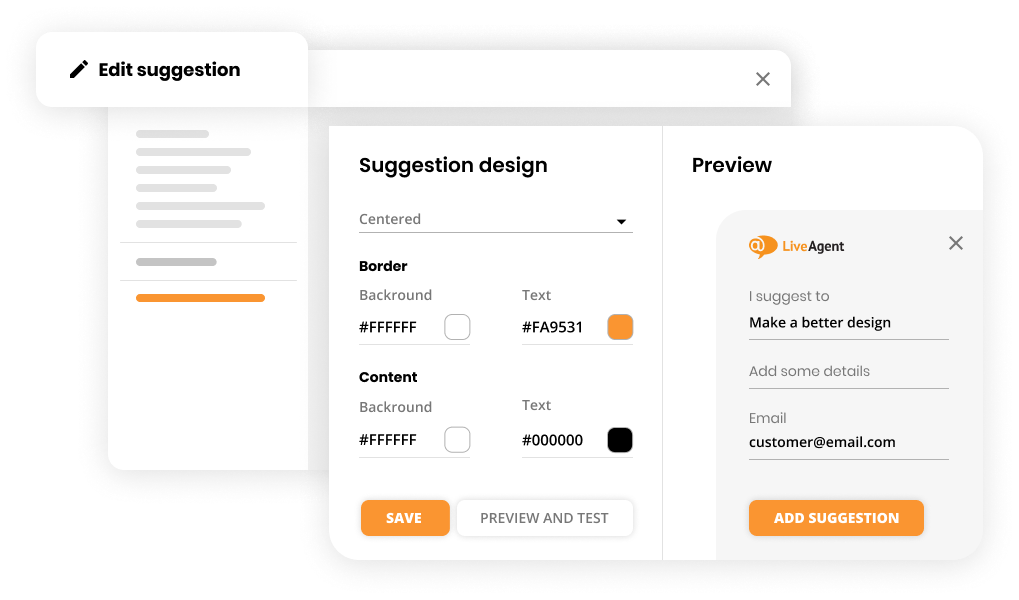 Función de retroalimentación y sugerencias en software de help desk - LiveAgent