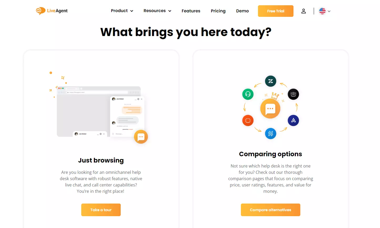 Visita guiada de LiveAgent