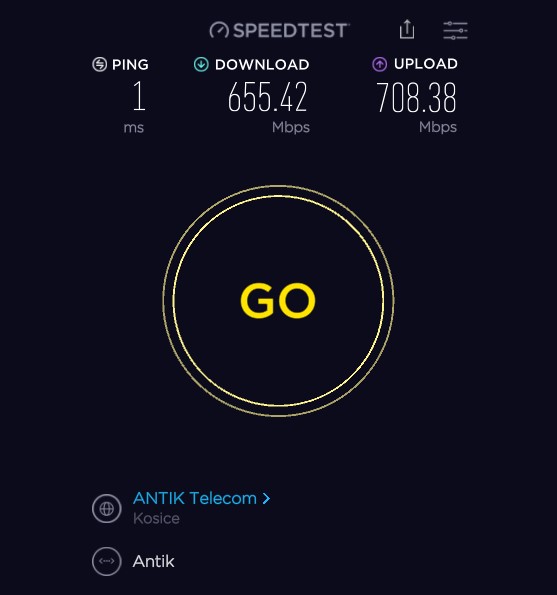 Prueba de velocidad de internet Ookla