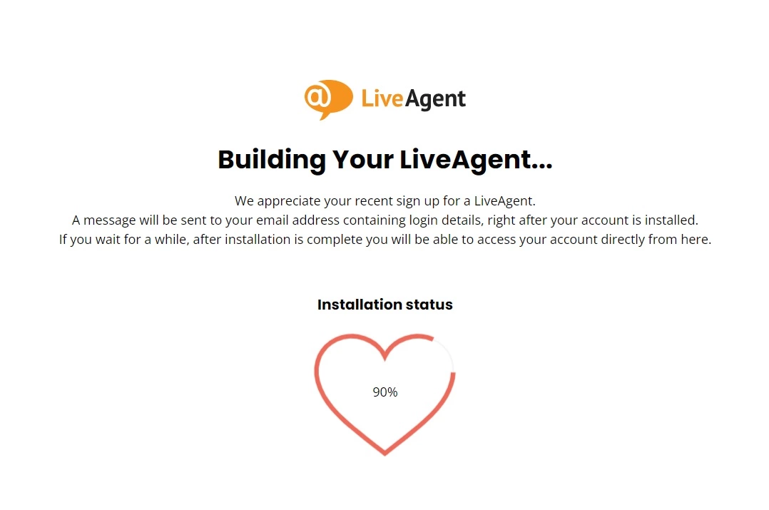 Estado de instalación de LiveAgent