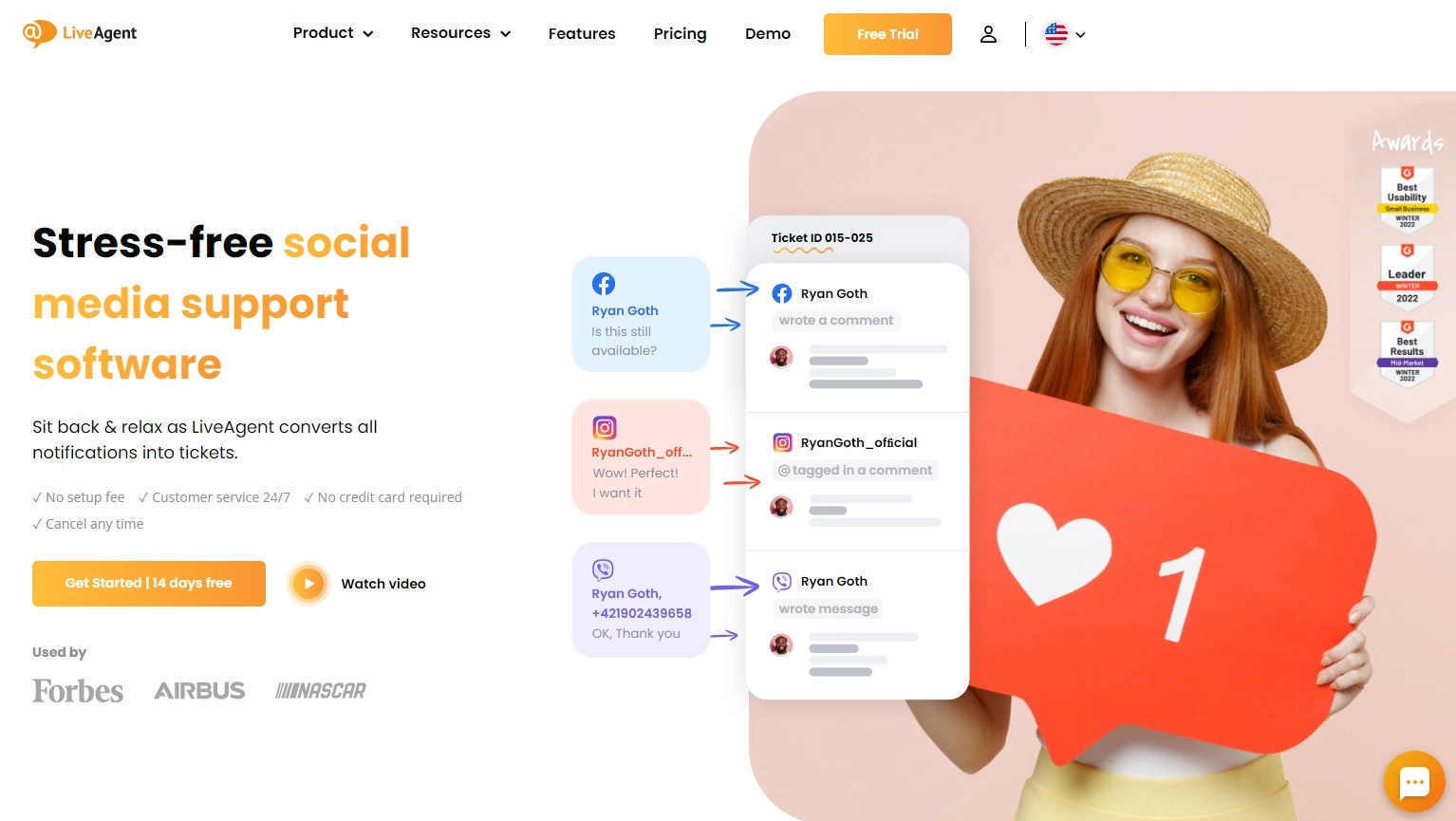 LiveAgent - software de soporte en redes sociales