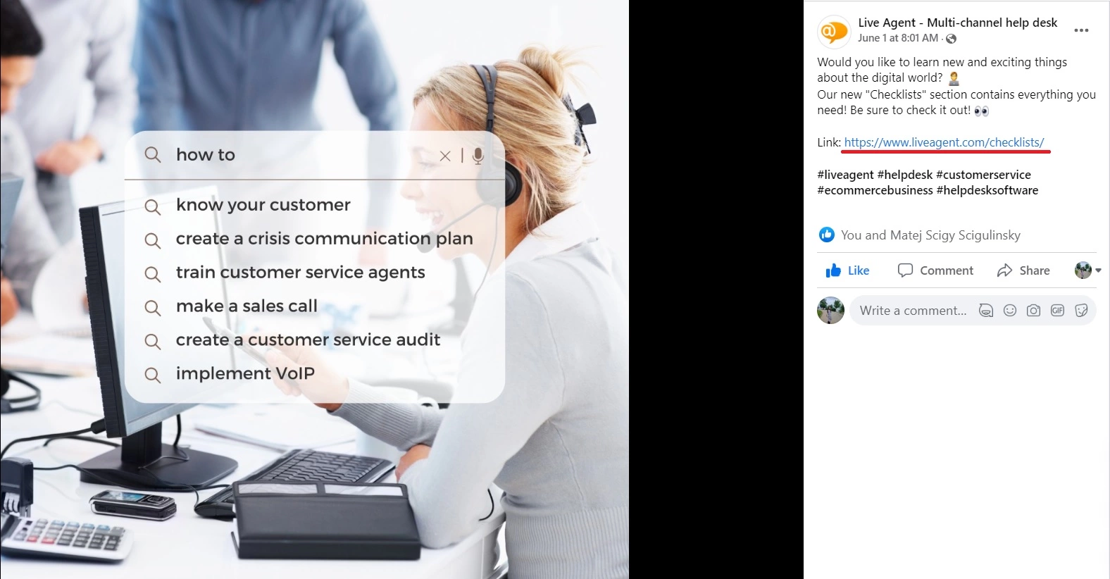 URL personalizada de Facebook de LiveAgent