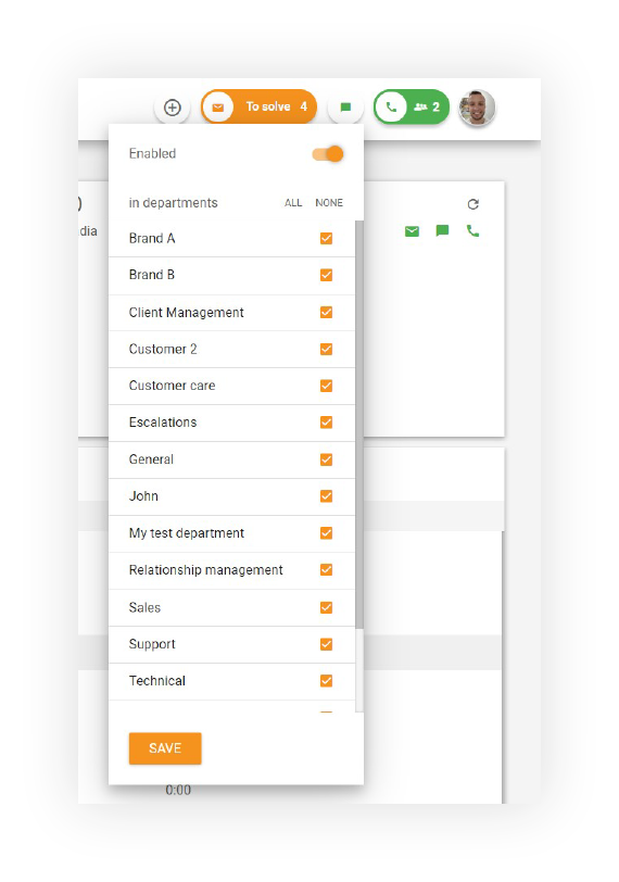 Función de grupo de agentes y departamento de LiveAgent