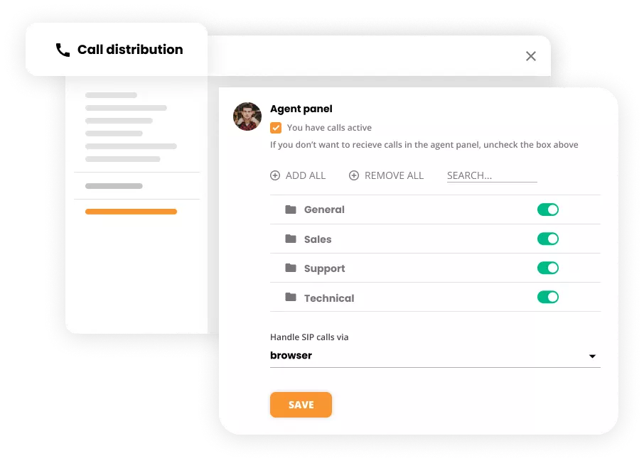 Configuración de distribución de llamadas