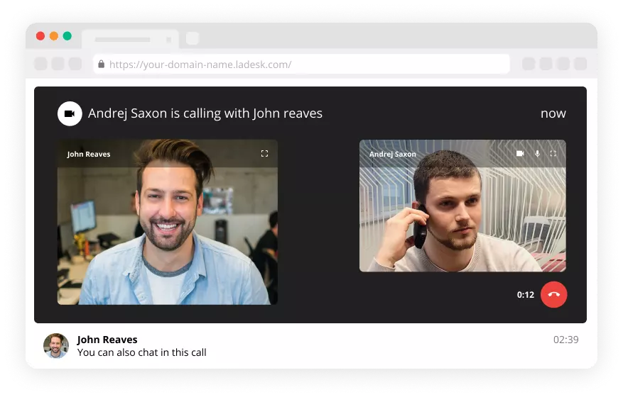 Función de videollamada en software de chat en vivo - LiveAgent