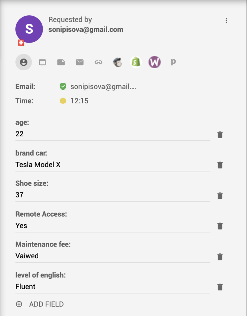 Ejemplo de disposición de llamadas en CRM