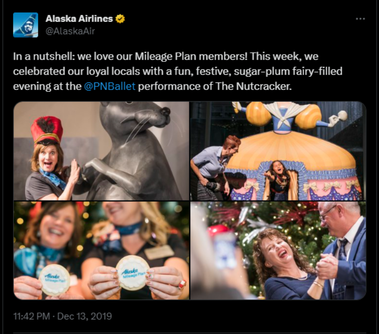 Tweet de café de Alaska Airlines