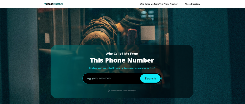 Página de inicio de WhoseNumber