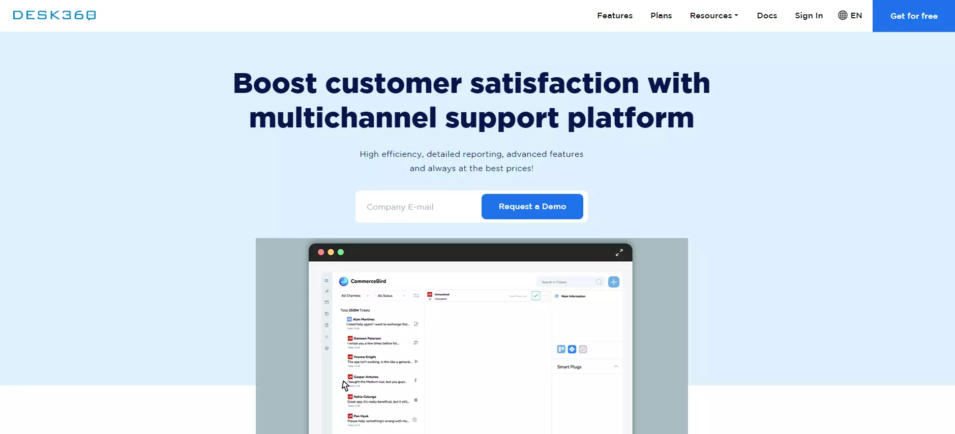 Página de inicio de Desk360