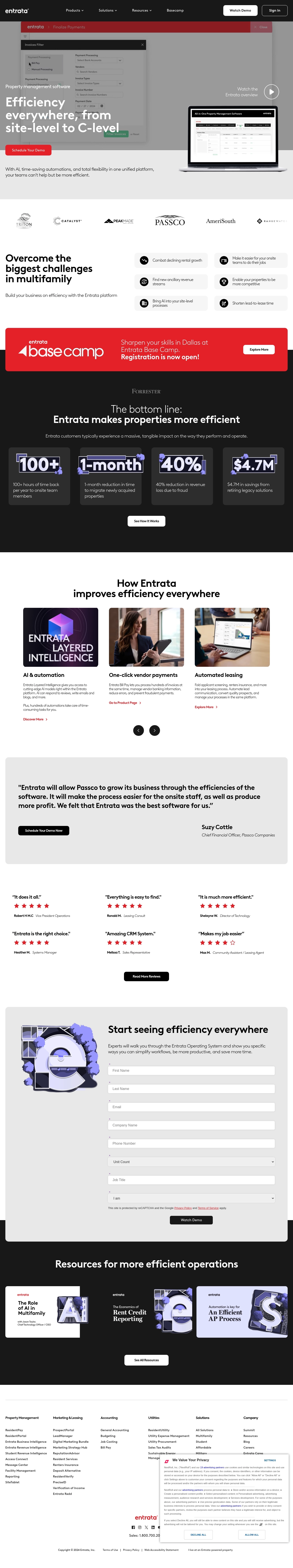 Contactos del servicio de asistencia de Entrata