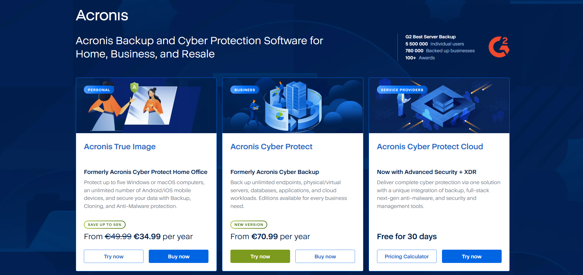 Contactos del Centro de Ayuda de Acronis