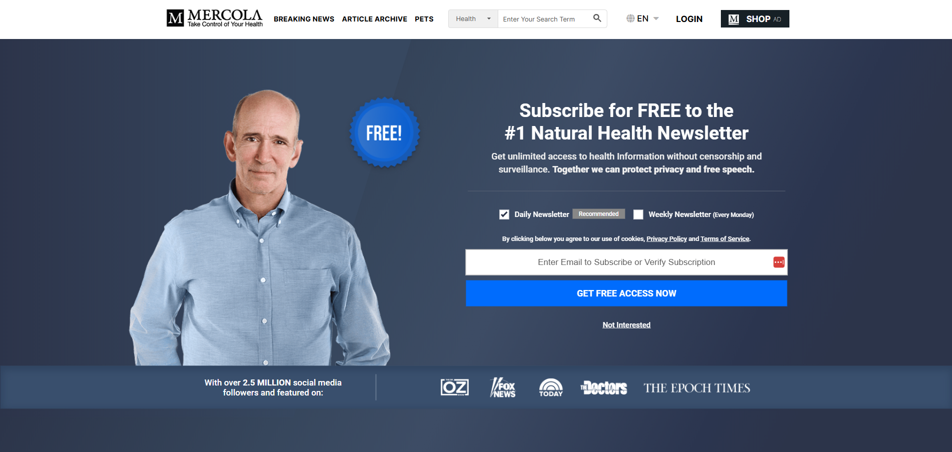 Contactos del Centro de Ayuda de Mercola