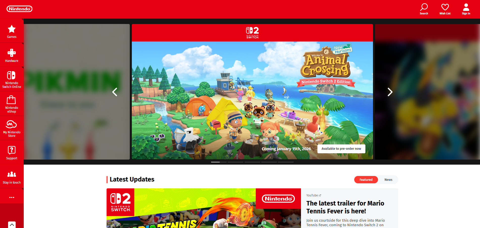 Contactos del Centro de Ayuda de Nintendo