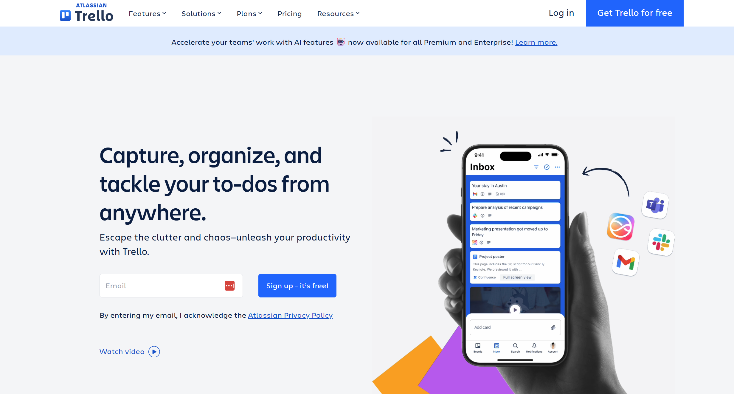 Contactos del Centro de Ayuda de Trello