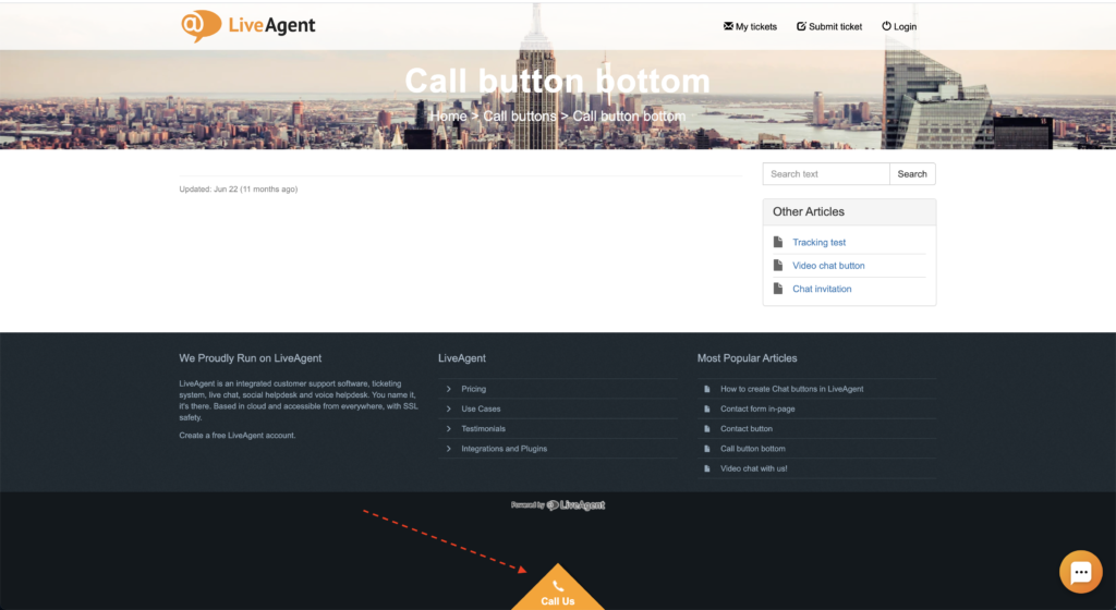 Botón de llamada activo