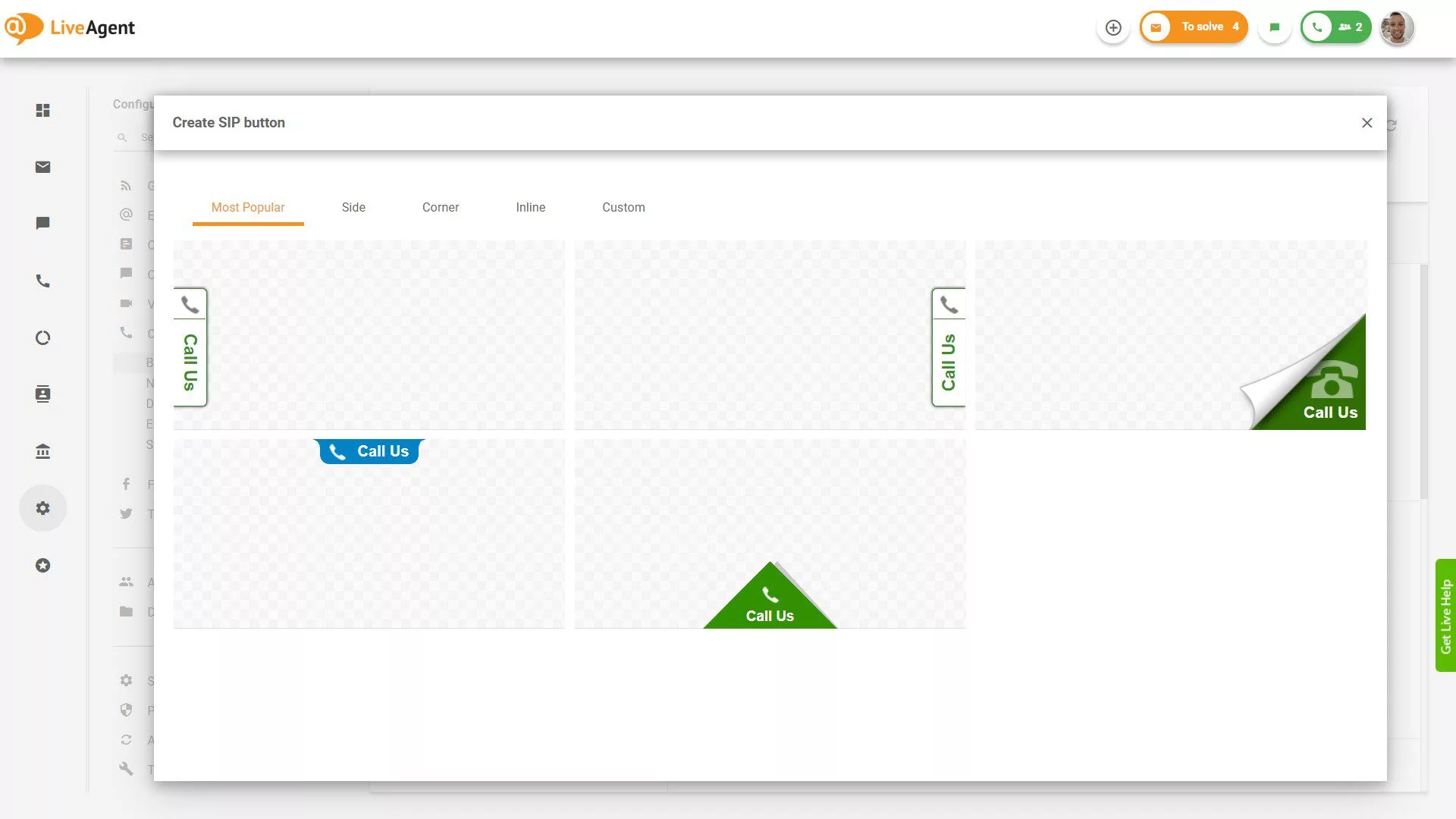 Galería de botones de llamada