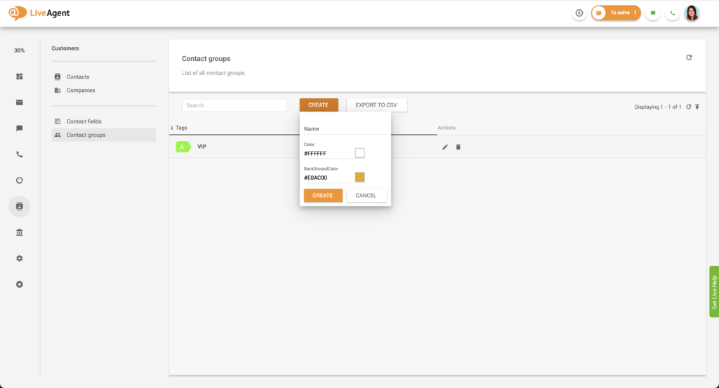 Crear grupo de contactos