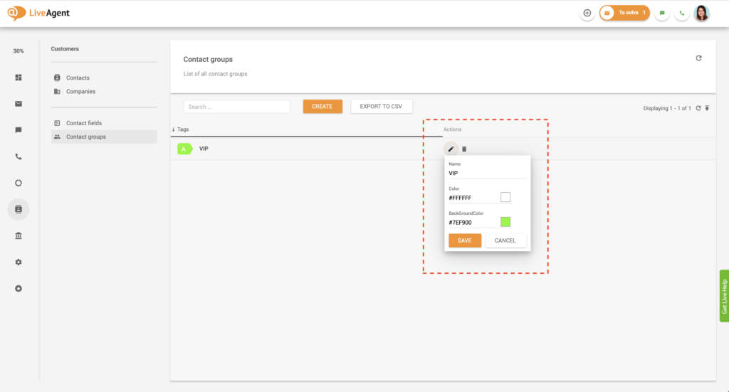 Editar grupo de contactos
