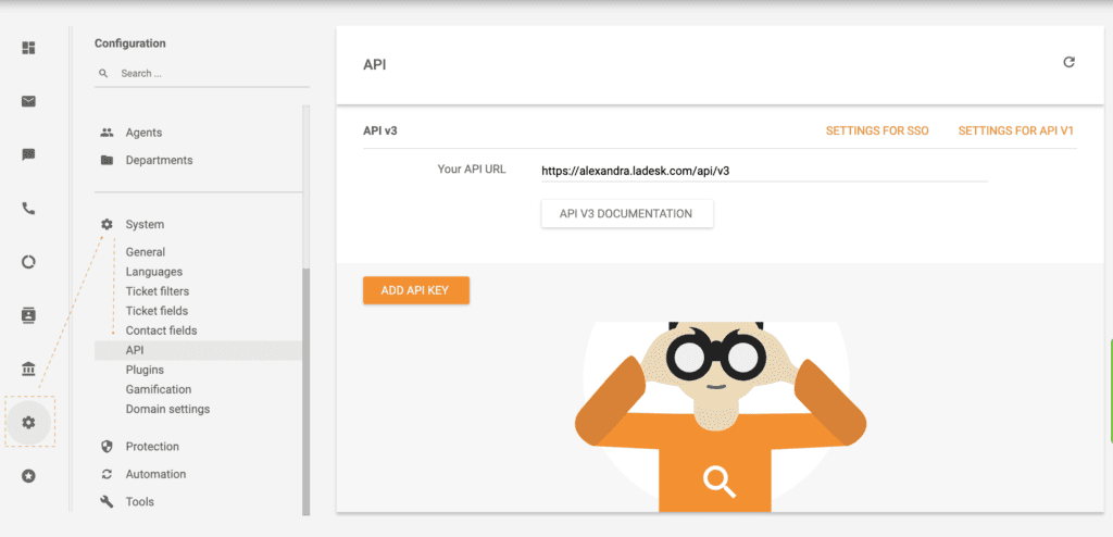 Ejemplo de API de LiveAgent