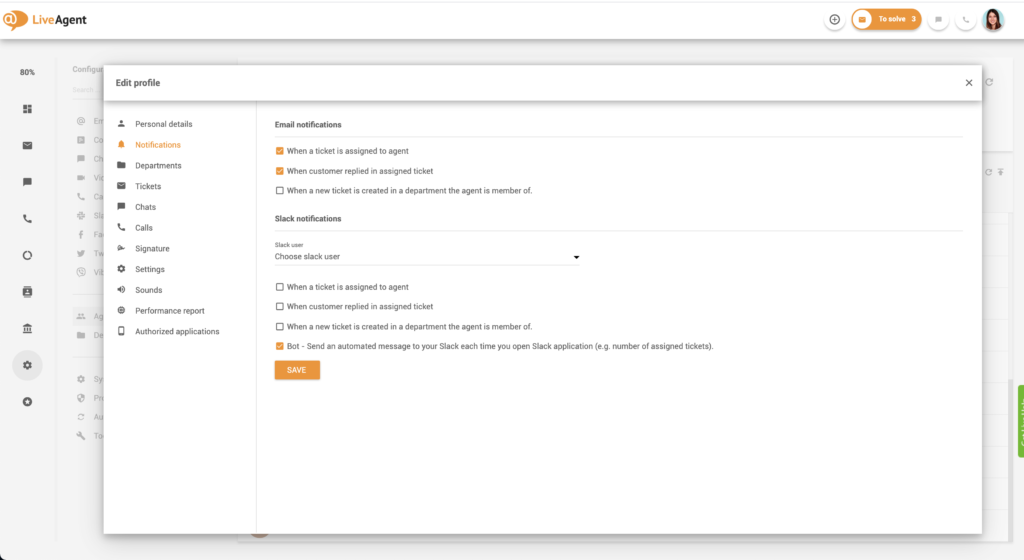 Configuración de notificaciones de responsabilidad