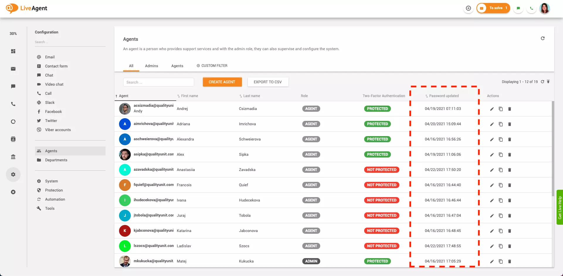 Registro de auditoría de contraseña