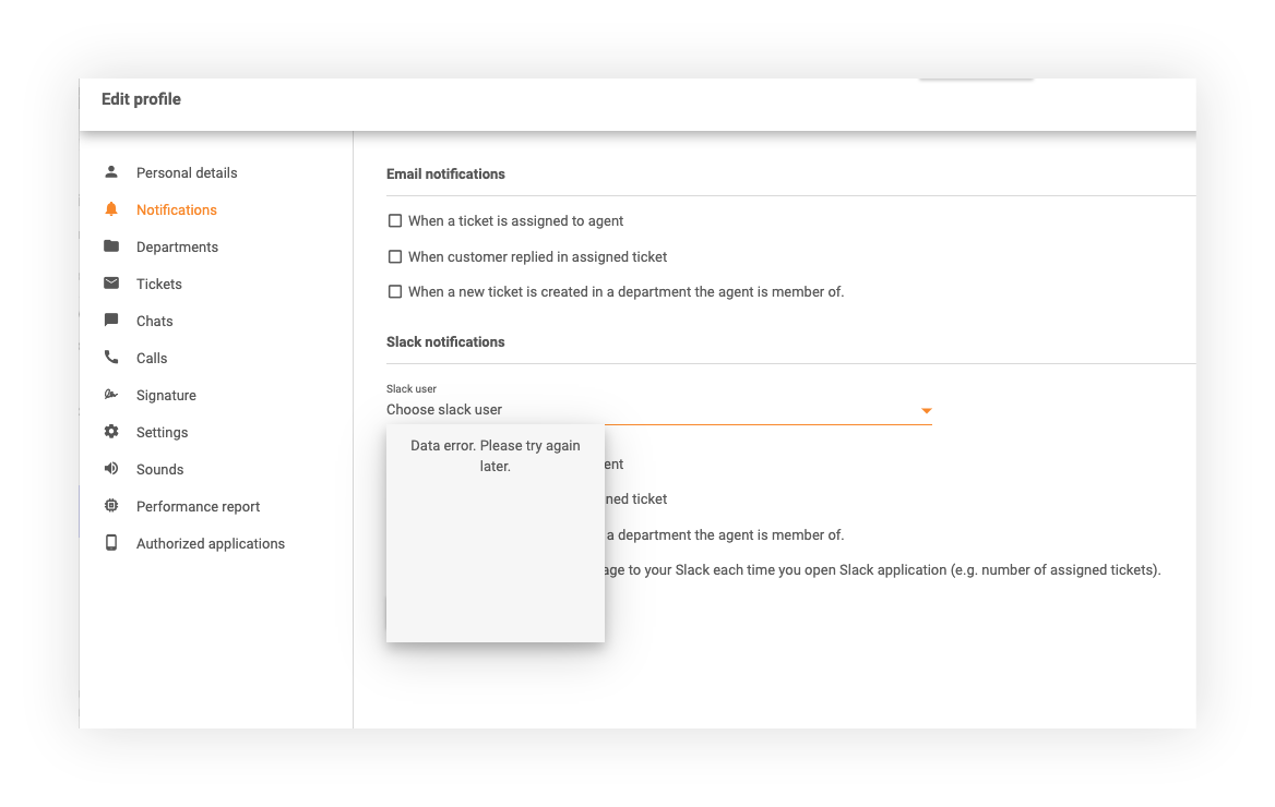 Notificaciones de Slack en LiveAgent