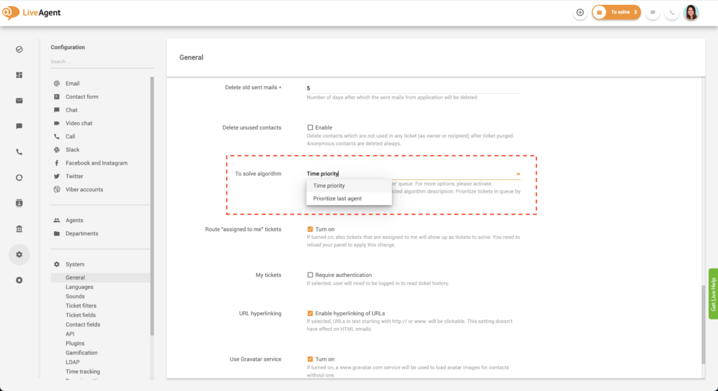 Configuración de prioridad Para Resolver