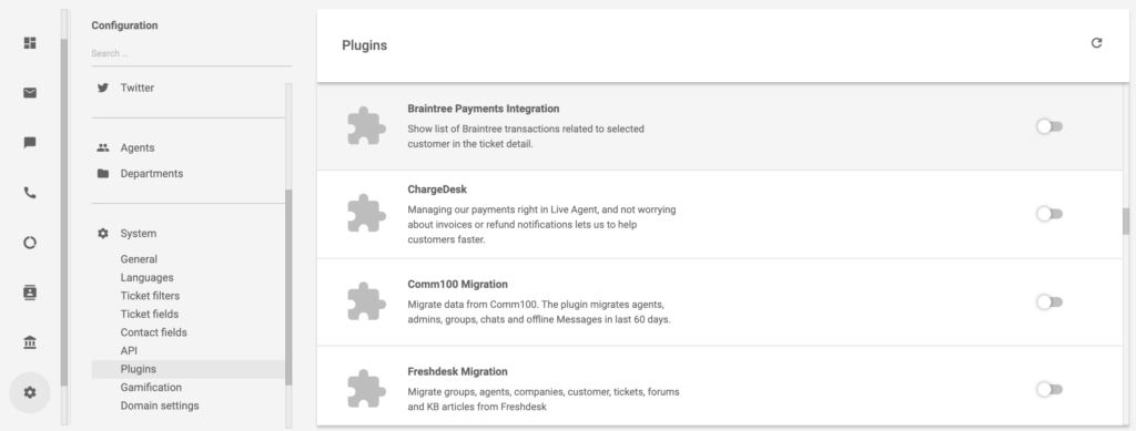Plugin de Braintree en LiveAgent