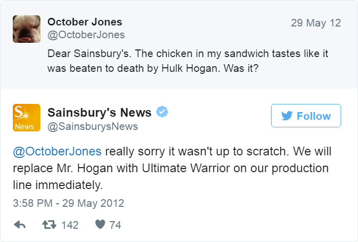 Atención al cliente de Sainsbury's en Twitter