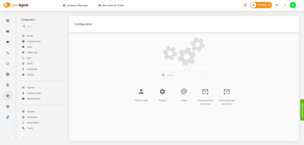 Configuración de roles personalizados de LiveAgent
