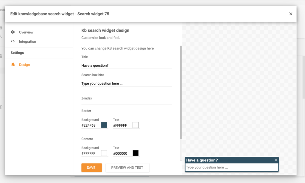 Editar widget de búsqueda en LiveAgent