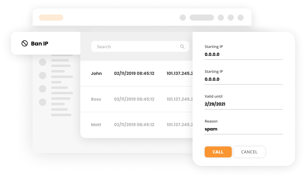 Interfaz Bloquear IP en LiveAgent
