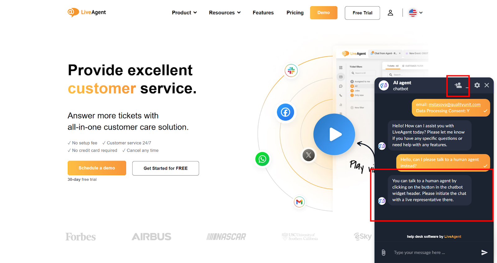 Características del chatbot de IA