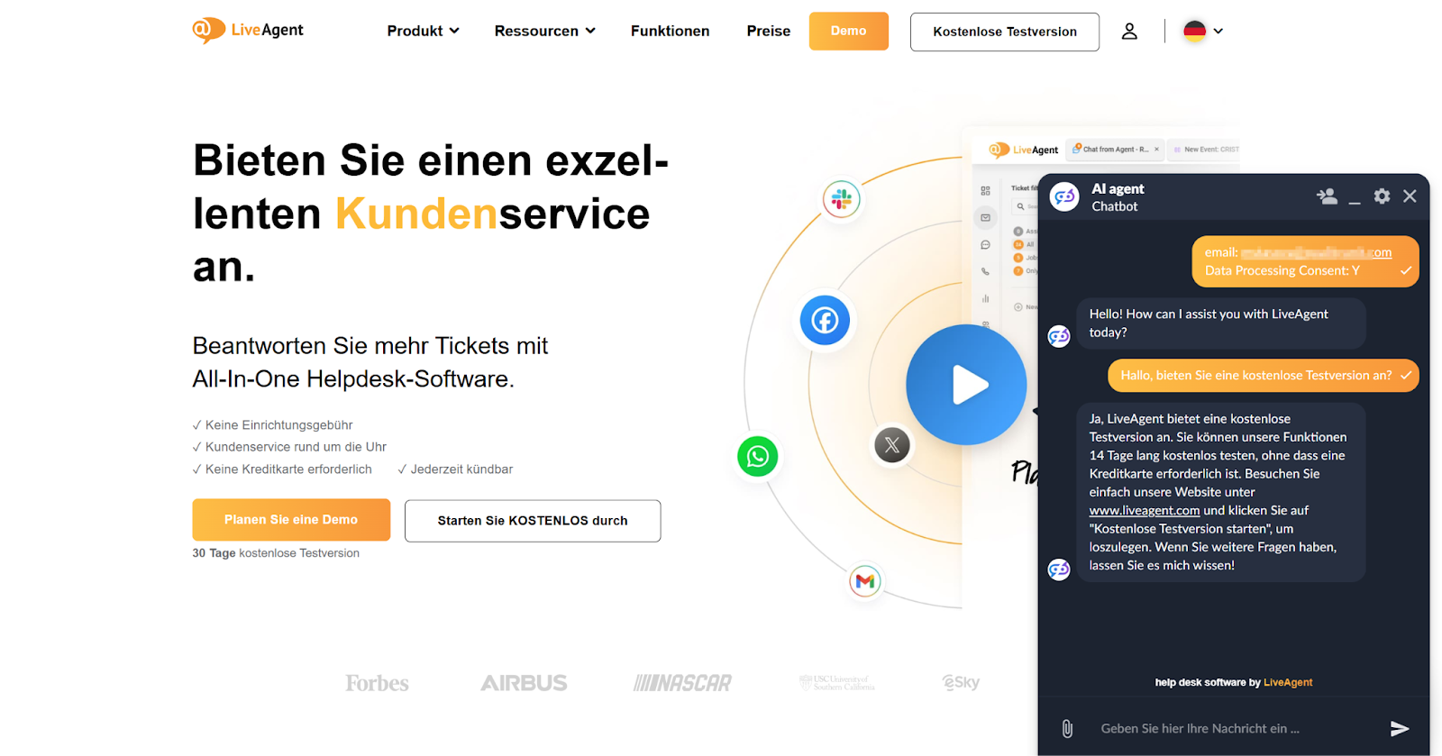 Chatbot de LiveAgent con soporte multilingüe