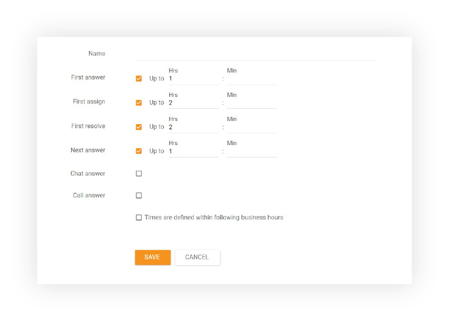 Nivel de SLA en LiveAgent