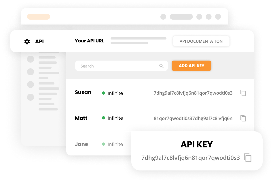 Maqueta de API de LiveAgent