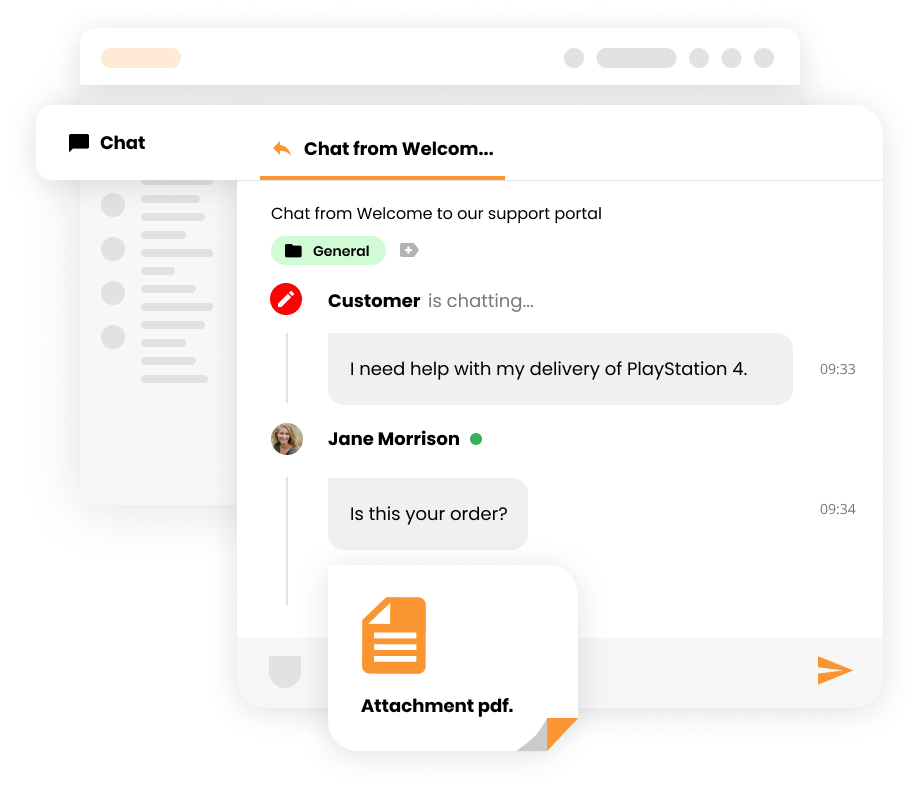 Agregar un adjunto en tickets - Característica de help desk de LiveAgent