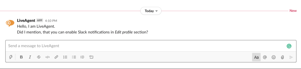 Notificación urgente en Slack