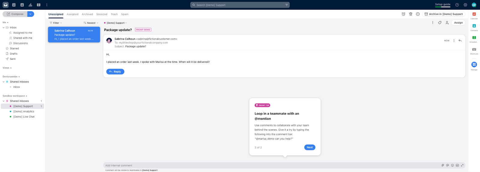 Entorno de tickets de Front