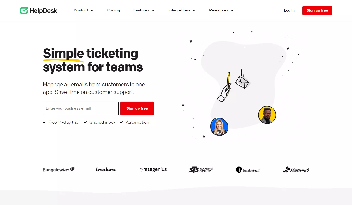 Página de inicio de Helpdesk