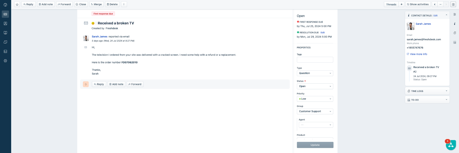Entorno de tickets de HubSpot